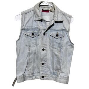 Carol's Denim Jean Vest Womens Sz S Blue Light Wash Vintage 90s Western cowgirl